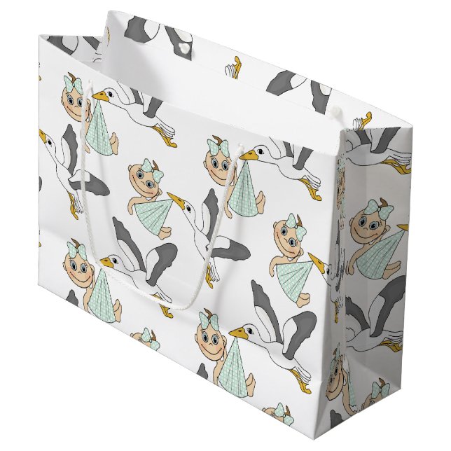 Geschenk-Tasche der Babyparty-/Geburt - groß, Große Geschenktüte (Vorderseite Schrägansicht)