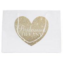 Geschenk-Tasche - GoldGlitzer-Herz-Fab