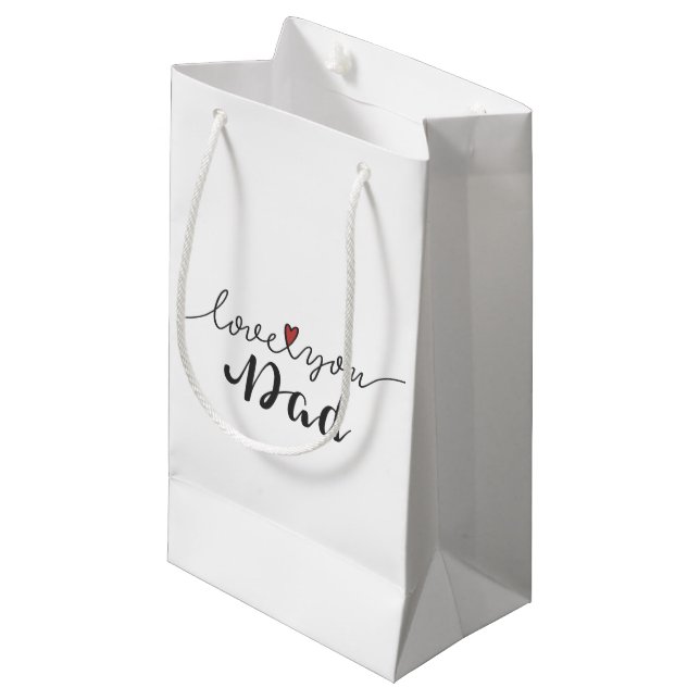 Geschenk-Tasche Liebe-Sie Vater-glückliche des Kleine Geschenktüte (Vorderseite Schrägansicht)