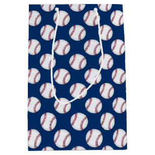 Geschenk-Taschenbaseball auf Blau Mittlere Geschenktüte