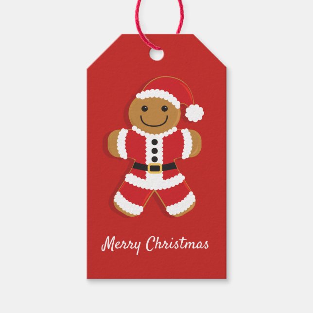 Geschenk-Umbau des Sankt-Lebkuchen-Mann-| Geschenkanhänger (Vorderseite)