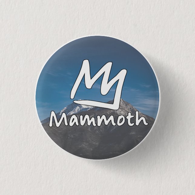 Geschenk Vintage Mammoth Mountain Skigebiet Berge Button (Vorderseite)