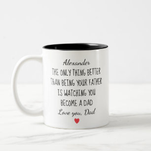 Geschenk vom Sohn für den Vater, wenn er zusieht,  Zweifarbige Tasse