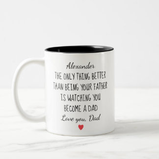 Geschenk vom Sohn für den Vater, wenn er zusieht,  Zweifarbige Tasse