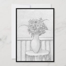 Geschenk von Blume - Schwarz Einladung