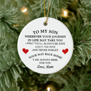 Geschenk von Mutter an Sohn, perfektes Geschenk fü Keramik Ornament