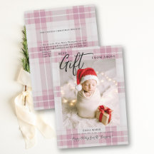 Geschenk von Oben Pink Kariert Modern Baby Weihnac
