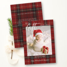 Geschenk von Oben Rotes Karo Modernes Baby Weihnac