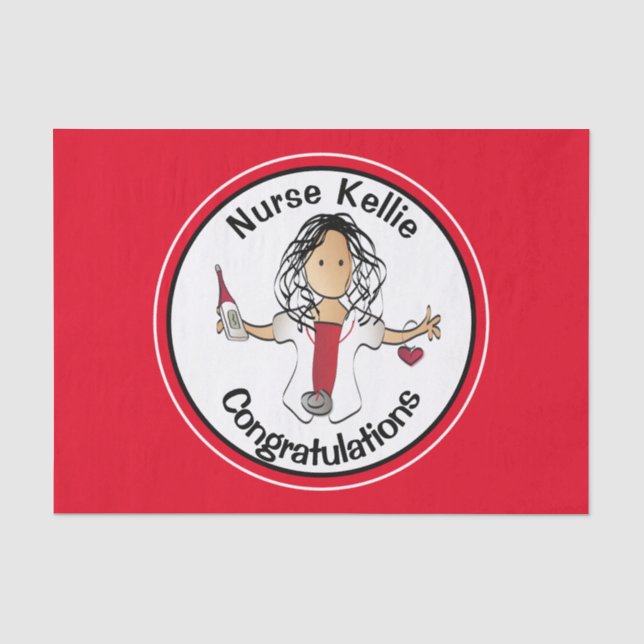 Geschenk von RN LPN CNA Graduation Party Seidenpapier (Vorderseite)