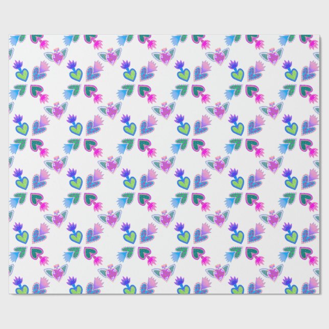Geschenk von Sacro Heart White Decoupage Kunsthand Geschenkpapier (Flach)