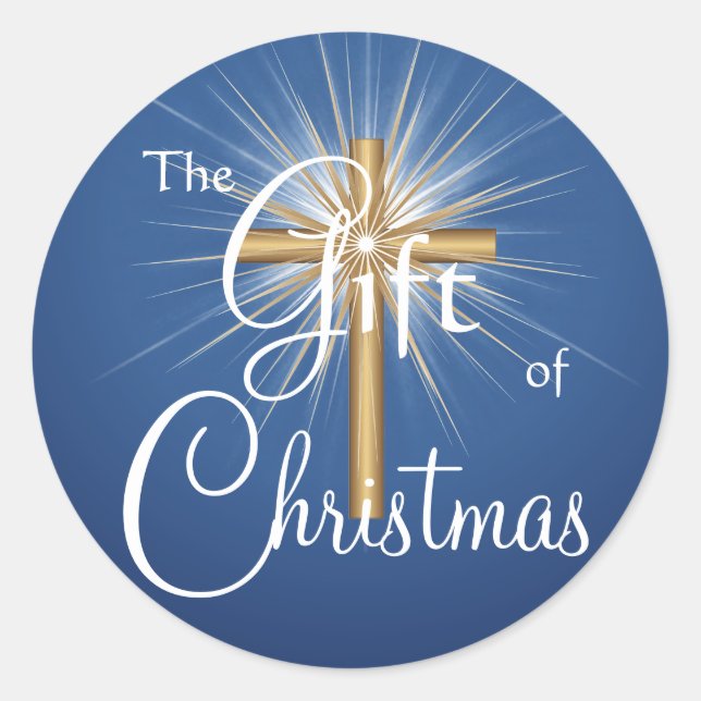 Geschenk von Weihnachtskreuzklebern Runder Aufkleber (Vorderseite)