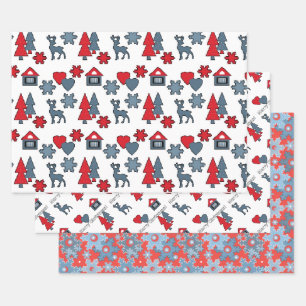 Geschenk, Weihnachtspapier, Verpackung, Weihnachts Geschenkpapier Set
