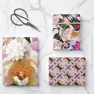 Geschenk Wrap Paper Peonies. Geschenkpapier Set