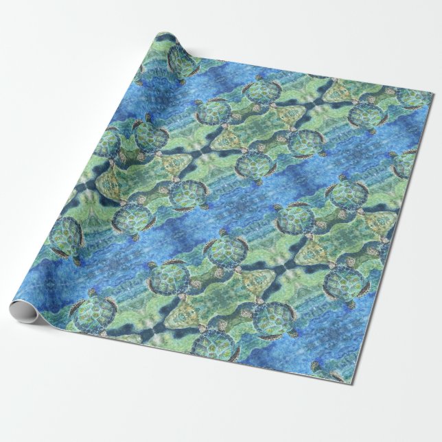 Geschenk Wrap Roll Sea Turtle #2 Geschenkpapier (Ungerollt)