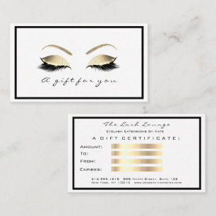Geschenk-Zertifikat-peitscht weißes Glitzer-Gold Rabattkarte