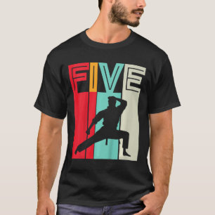 Geschenk zum 5. Geburtstag Karate Retro Taekwondo T-Shirt