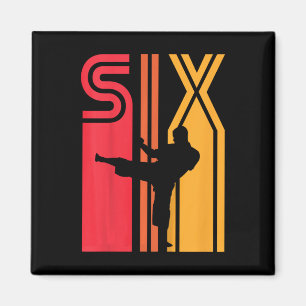 Geschenk zum 6. Geburtstag Karate Retro Taekwondo Magnet