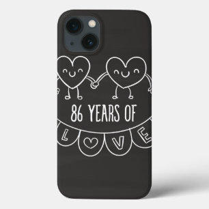 Geschenk zum 86. Jubiläum Chalk Herzen title_seo2