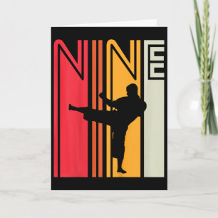 Geschenk zum 9. Geburtstag Karate Retro Taekwondo  Karte