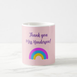 Geschenk zum Jahresende für Lehrer Danke Regenboge Kaffeetasse
