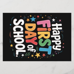 Geschenk zum Lehrerleben Glücklicher erster Schult Flyer