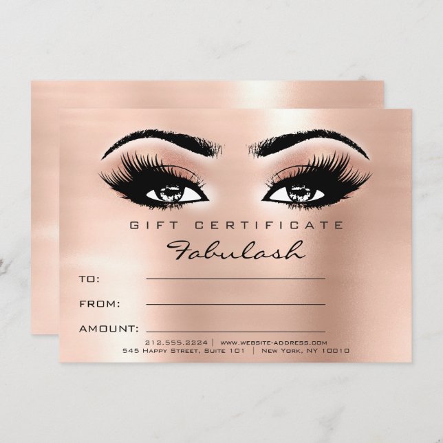 Geschenk zum Makeup-Zertifikat für Lashes Einladung (Vorne/Hinten)
