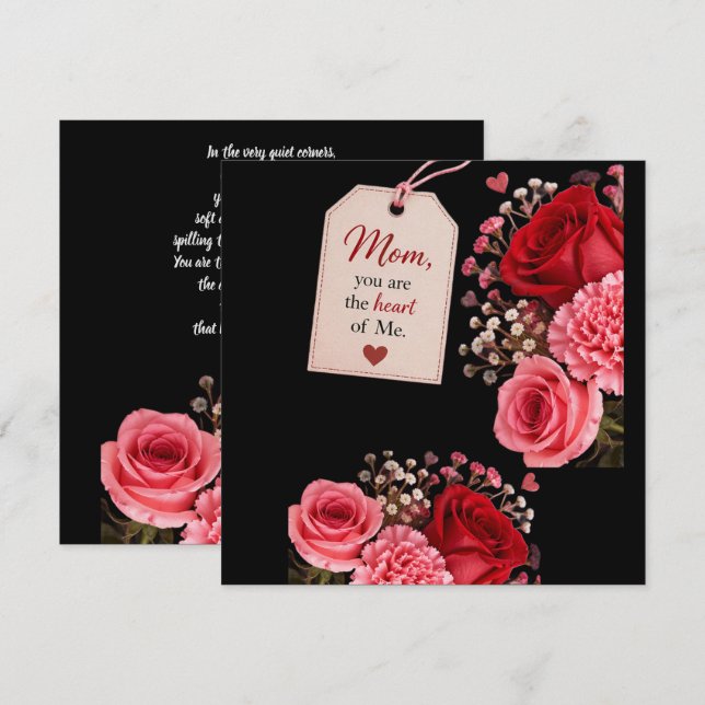 GESCHENK ZUM MUTTERTAG  KARTE (Vorne/Hinten)