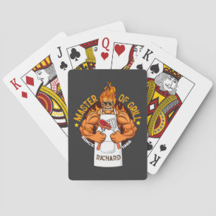 Geschenk zum Vatertag Master of Grill BBQ-Chef Pap Spielkarten