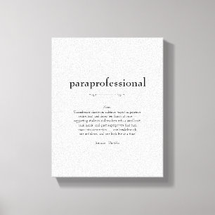 Geschenk zur Bewertung von Paraprofessional Defini Leinwanddruck