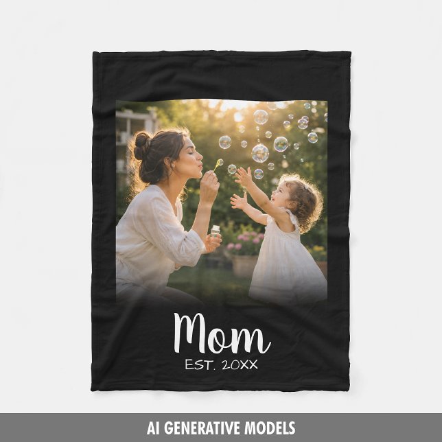Geschenk zur Erinnerung an die Mutter Fleecedecke (Mom Established Photo Memory Gift Fleece Blanket)