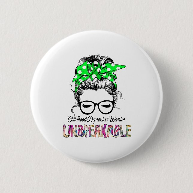 Geschenk zur Unterstützung von Kinderdepressionen Button (Vorderseite)