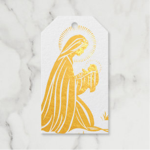 Geschenkanhänger aus Folie MADONNA UND KIND