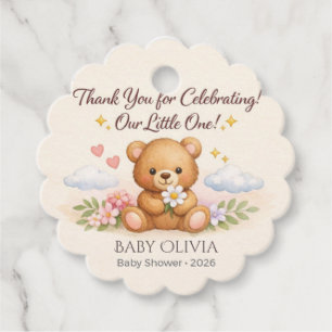 Geschenkanhänger Baby Shower Teddy Bär Danke schön