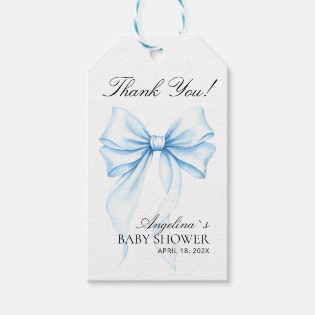 Geschenkanhänger Danke Baby Shower. (Vorderseite)