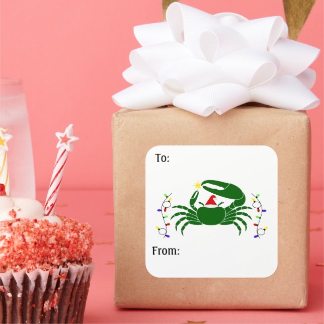 Geschenkanhänger für Winkerkrabben Quadratischer Aufkleber (Party)