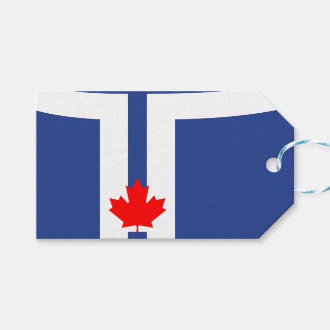 Geschenkanhänger mit Flagge von Toronto, Kanada (Vorderseite (Horizontal))