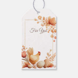 Geschenkanhänger mit Hühnerillustration "Für Dich"