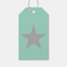 Geschenkanhänger - Türkiser Hintergrund Grauer Ste