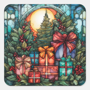 Geschenkartikel aus Hartglas Quadratischer Aufkleber