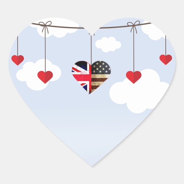 Geschenkartikel für die Royal Wedding Party Herz-Aufkleber (Vorderseite)