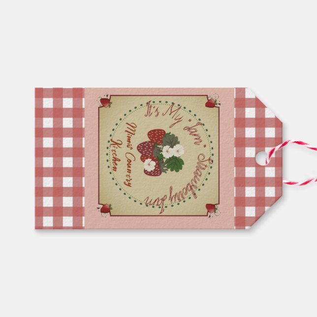 Geschenkartikel für Erdbeeren Geschenkanhänger (Vorderseite (Horizontal))