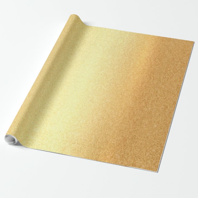 Geschenkartikel glänzendes Wrapping Paper Gold Loo Geschenkpapier (Ungerollt)