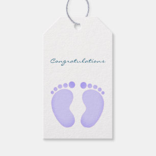 Geschenkartikel - Glückwünsche Lila Fußspuren in B Geschenkanhänger