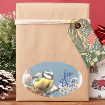Geschenkaufkleber -  Blaumeise - Aquarell