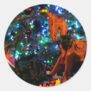 Geschenkbaum 4 runder aufkleber