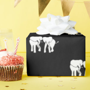 Geschenkbörse für schwarze und weiße Elefanten Geschenkpapier