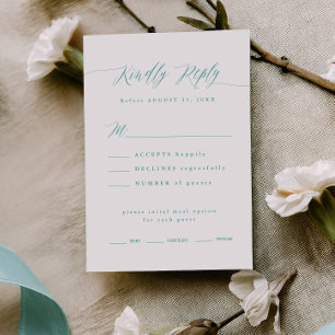 Geschenkbox Blau RSVP Kalligrafie Menüauswahl Kart Karte