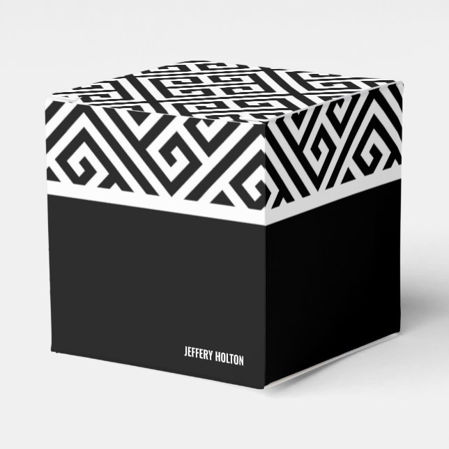 Geschenkbox für schwarz-weiße Bachelor-Party Geschenkschachtel (Vorderseite)