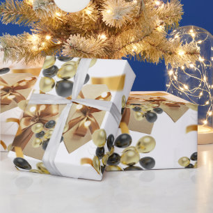 Geschenkbox Gold & Schwarz Ballon Matt Geschenkpap Geschenkpapier