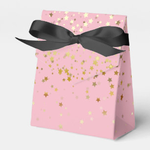 Geschenkbox in Rosa und Golden Stars Geschenkschachtel